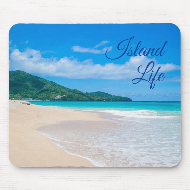 Mousepad Praia tropical da vida bonita da ilha (Frente)