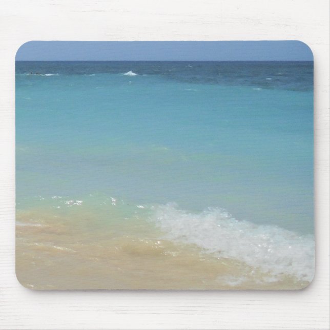 Mousepad Praia Tropical Onda Areia Marítima Elegante Modern (Frente)