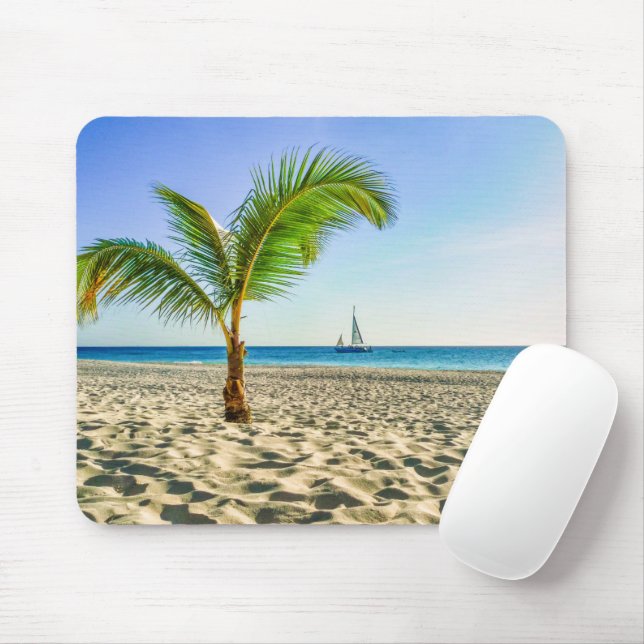 Mousepad Praias Tropicais | Maré, Palm Tree, Aruba (Com mouse)