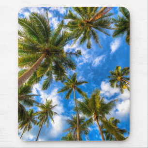 Mousepad Praias Tropicais Palmeiras sobre o céu azul