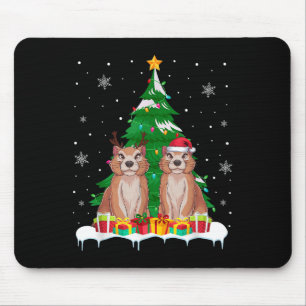 Mousepad Prairie Dog Christmas Tree Papais noeis Reindeer X