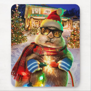 Mousepad Prairie Dog Com Luzes De Natal