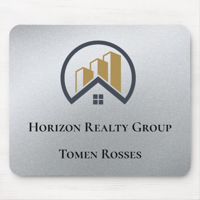 Mousepad Prata de Glamor | Imobiliário Preto e Branco (Frente)