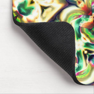 Mousepad Prata verde e colorido com estilo de vidro áspero