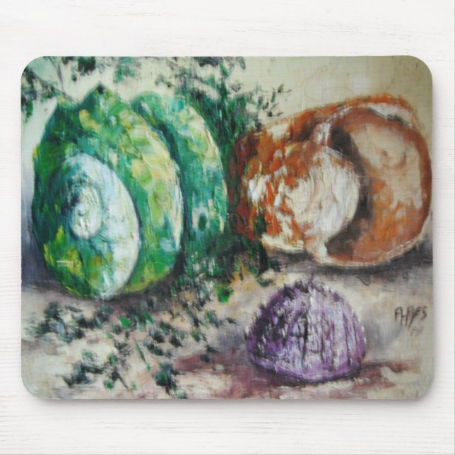 Mousepad Prateleiras do Mar de Pintura de Ann Hayes (Frente)