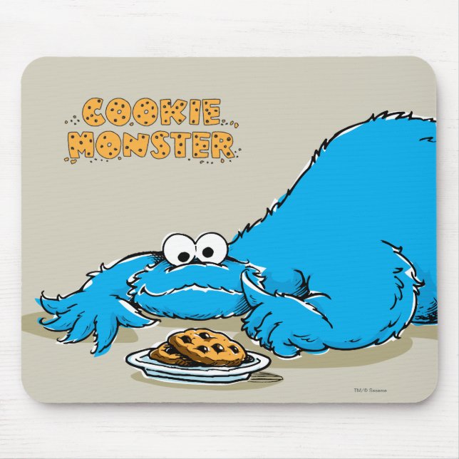 Mousepad Prato de biscoitos vintage do Monstro Come-Biscoit (Frente)
