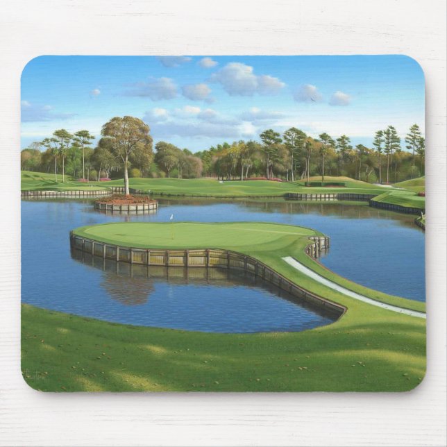 Mousepad Prato de fundo verde do campo de golfe (Frente)