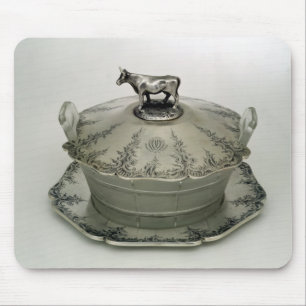 Mousepad Prato de manteiga com uma base do vidro de fosco