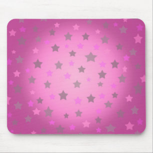 Mousepad Prato de mouse, estrelado de cor-de-rosa e cinza