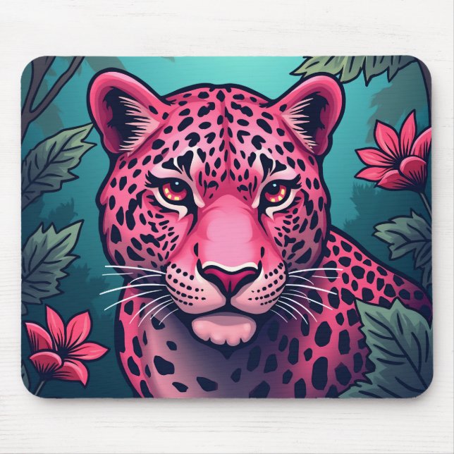 Mousepad Prato-do-leopardo rosa (Frente)