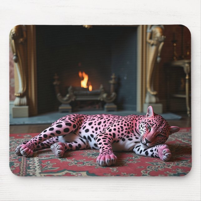 Mousepad Prato-do-leopardo rosa (Frente)