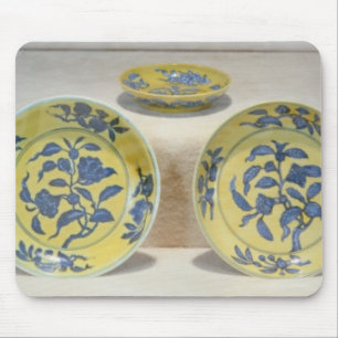 Mousepad Pratos à terra amarelos pintados no underglaze