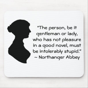 Mousepad Prazer em uma citação boa da Jane Austen