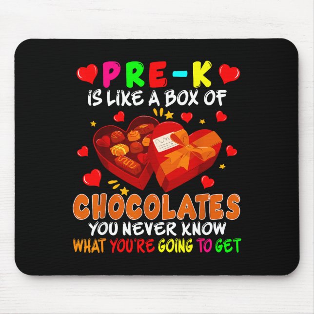 Mousepad Pre-k Funny Box Of Chocolates Valentine's Day Teac (Frente)