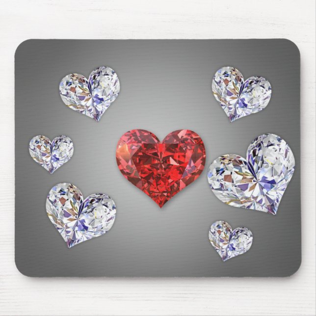 Mousepad Precioso Elegante Diamond Hearts (Frente)
