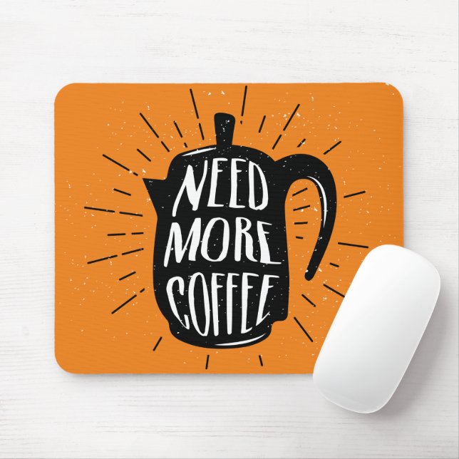 Mousepad Precisa de mais café (Com mouse)