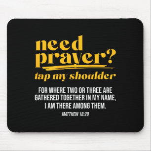 Mousepad Precisa Oração Toque Meu Ombro Homens Mulheres Cri