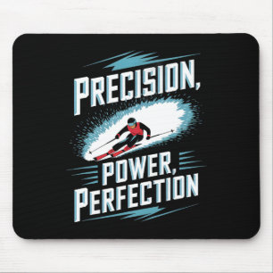 Mousepad Precisão Poder Perfeição Esqui Alpino