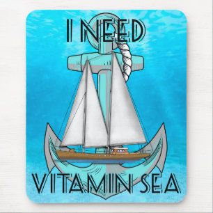 Mousepad Preciso De Barco De Mar De Vitamina