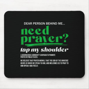 Mousepad Preciso de Oração Toque Meu Ombro Homens Mulheres 