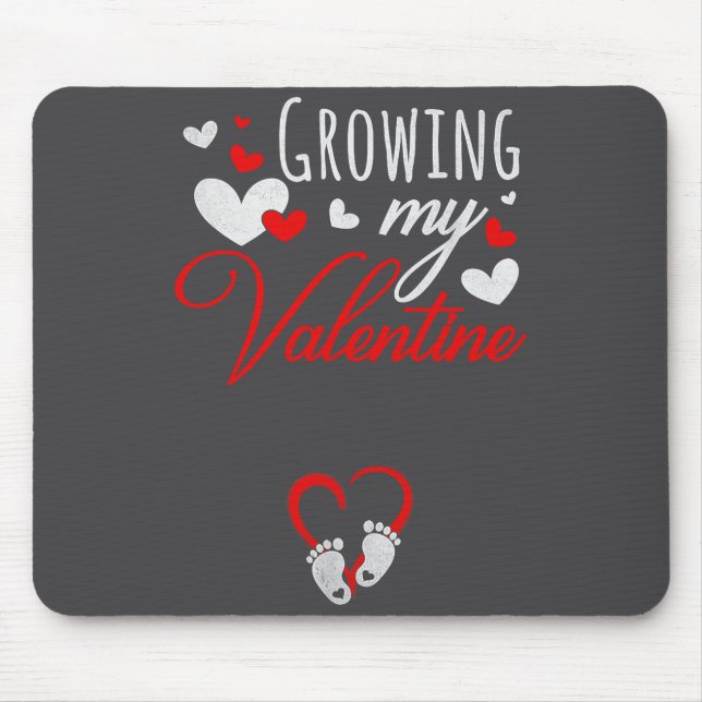 Mousepad Pregnancy Announcement New Mom Growing My Valentin (Frente)