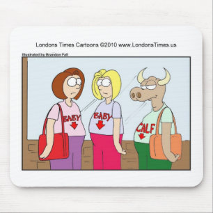 Mousepad Pregnant Cow Funny Cards Mugs Tees & Gifts