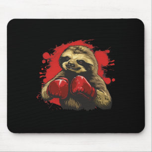 Mousepad Preguiça de Boxeador Com Luvas de Boxe Kickboxing
