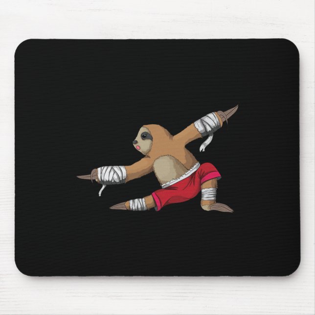 Mousepad Preguiça de Muay Thai no Kickboxing como Karate Ki (Frente)