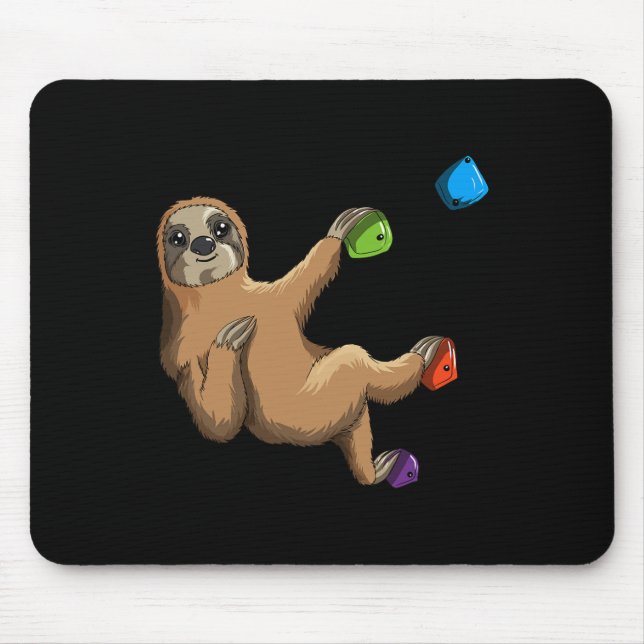Mousepad Preguiça Escalando Parede de Escalada Montanhista  (Frente)