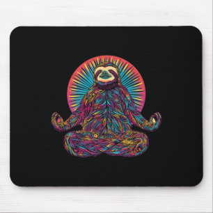 Mousepad Preguiça Meditar Animal Meditação Zen Engraçado Yo