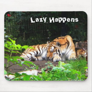 Mousepad Preguiçoso Acontece Tigre Siberiano