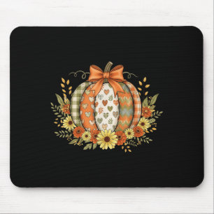 Mousepad Preppy Floral Outono Abóbora Renda Coquette Laço O