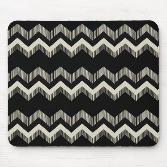 Mousepad Preppy Girly Pattern Black And Cinza Chevron (Frente)