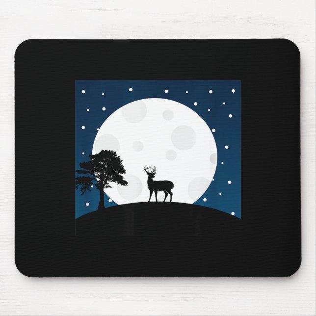 Mousepad Presente assustador de Halloween - veado na lua -  (Frente)