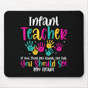 Mousepad Presente Citação Professor Infantil Mãos Coração C