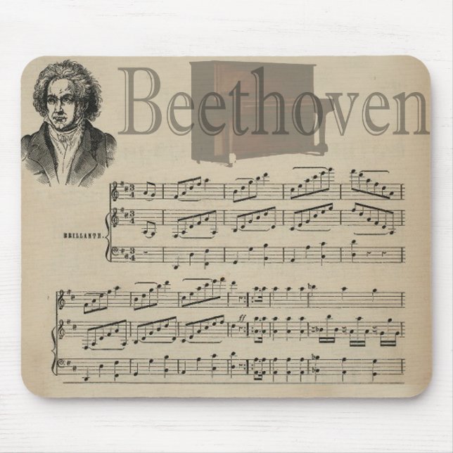 Mousepad Presente clássico da música de Beethoven para (Frente)