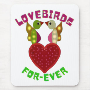 Mousepad Presente Coração de Pássaros do Amor