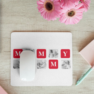 Mousepad Presente da Melhor Mamãe Vermelha e Foto de Colag