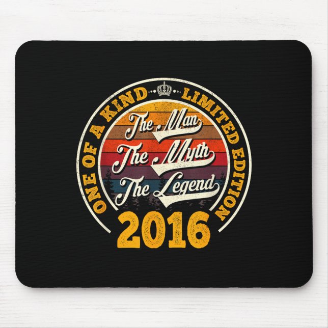 Mousepad Presente de 10º aniversário Homem Mito Lenda 2016  (Frente)