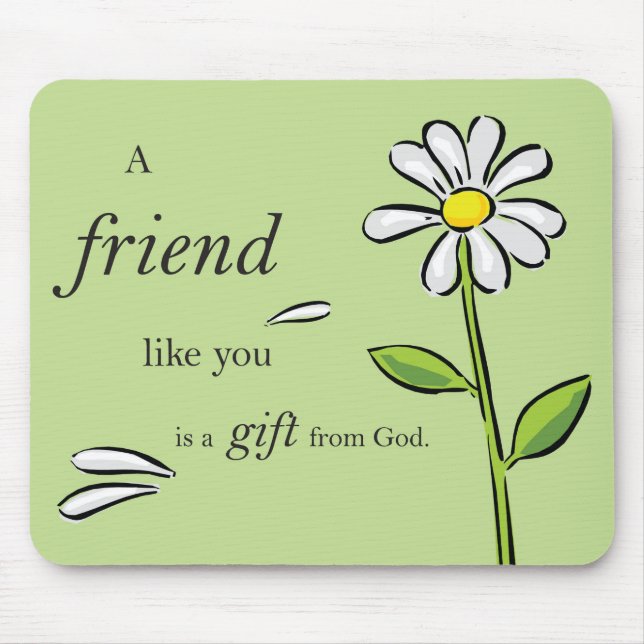 Mousepad Presente de Amigo de Deus, Margarida no Verde, Rel (Frente)