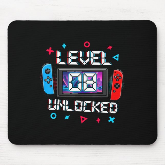 Mousepad Presente de Aniversário de 8 anos de Jogador Desbl (Frente)