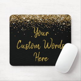 Mousepad Presente de aniversário de Dourado Chefe Preto Per
