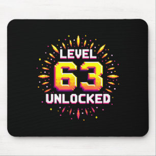 Mousepad Presente de Aniversário Desbloqueado no Nível 63 M