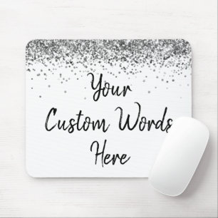 Mousepad Presente de Aniversário do Jogador White Silver Pe