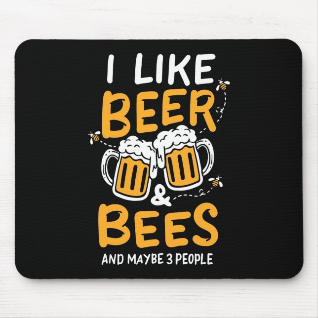 Mousepad Presente de apicultor | Eu Gosto De Cerveja E Abel (Frente)