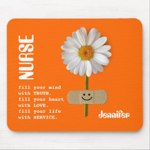 Mousepad Presente de Apreciação da Enfermeira Daisy Smiling