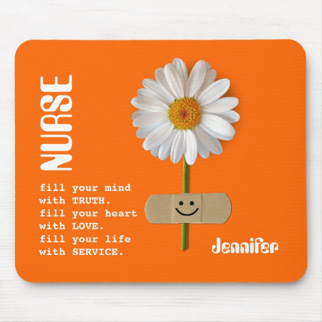 Mousepad Presente de Apreciação da Enfermeira Daisy Smiling (Frente)