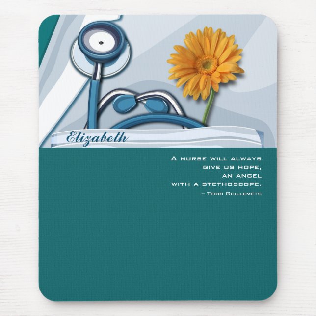 Mousepad Presente de Apreciação de Enfermeiro Stethoscope e (Frente)