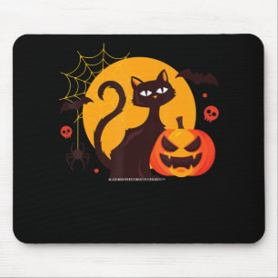 Mousepad Presente de aranha Pumpkin Preto De Gato Hallowe