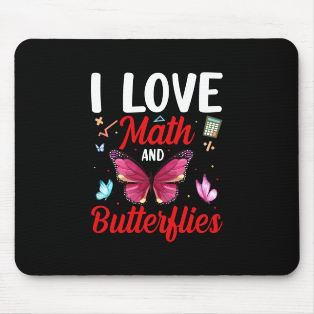 Mousepad Presente de borboleta | Adoro Matemática E Borbole (Frente)